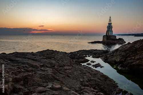 Cloudy sunrise near the lighthouse of Ahtopol, Black Sea, Bulgaria © lightcaptured