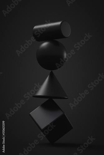 Принти на полотні Unstable construction. Figures blanching on top of each other