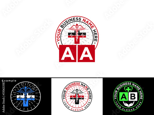 Creative AA Logo Icon, Letter Aa a a Logo Design For Doctors