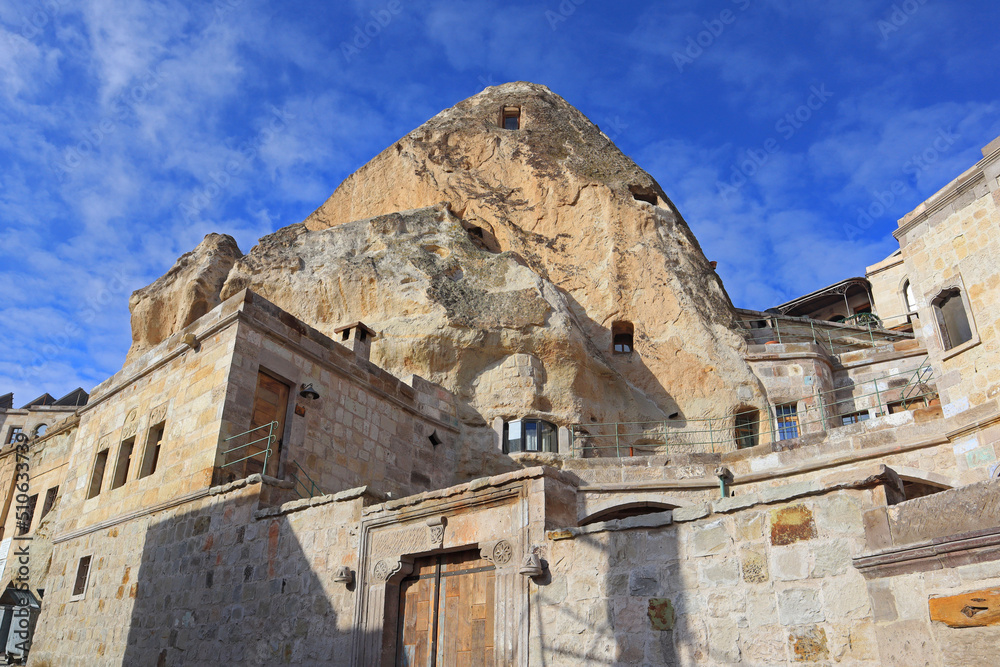 Old houses and hotels in Goreme, Cappadocia, Turkey