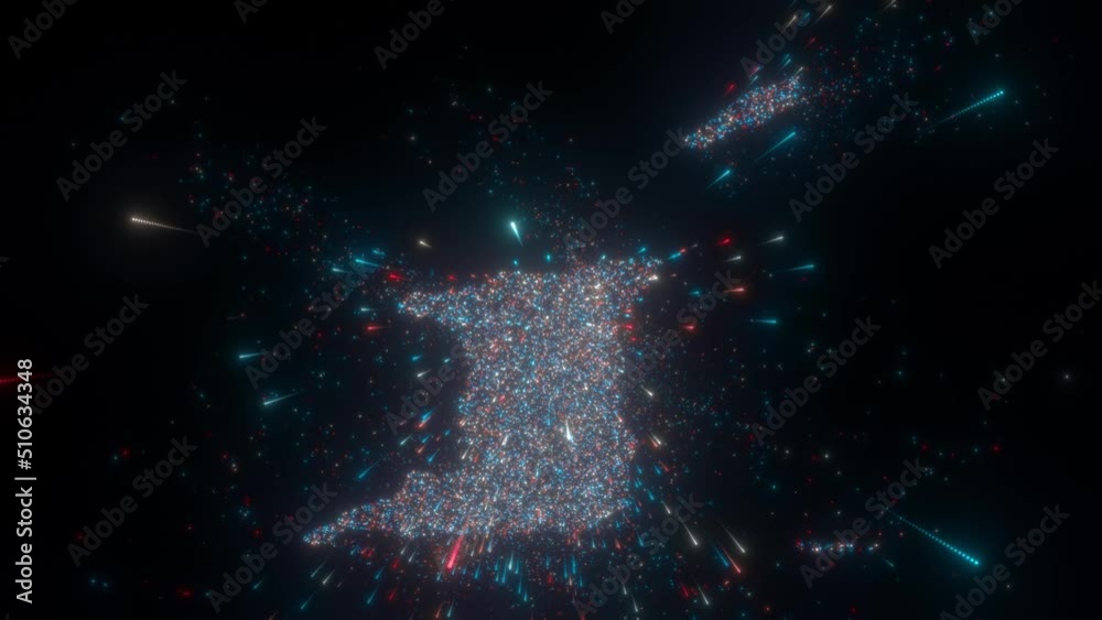 Abstract map of Tobago. High quality 4k footage