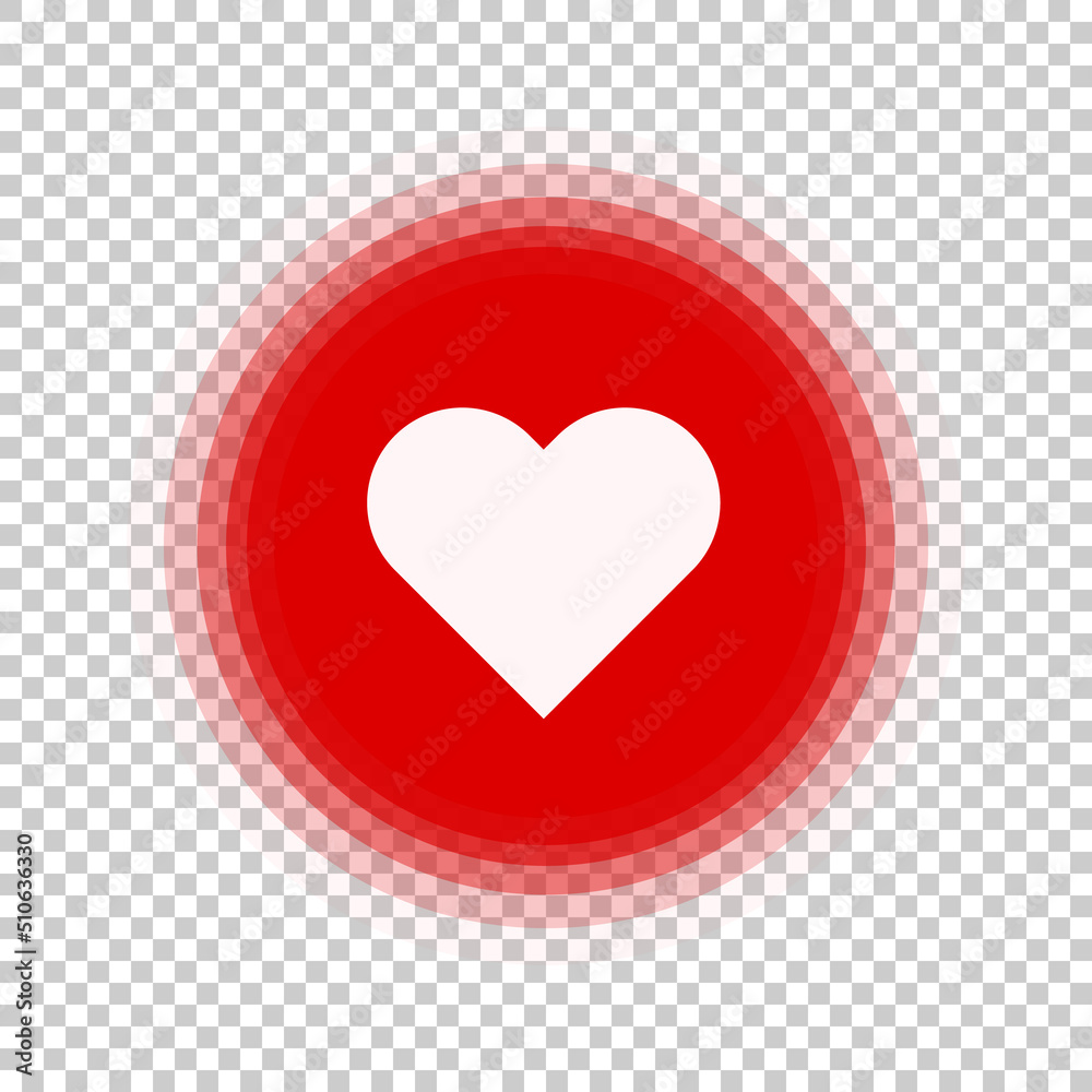 Heart mark icon and ripples of affection. Vector. Heart mark icon and ripples of affection. Vector.