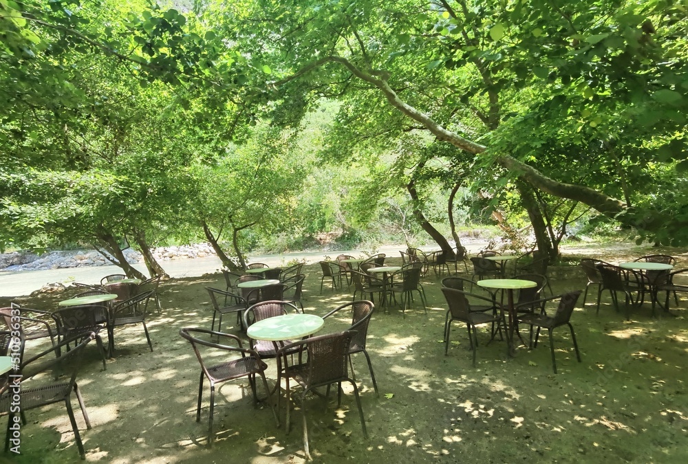 acheron river path along the river in village gliki therpsotia perfecture greece alternative outdoors destination