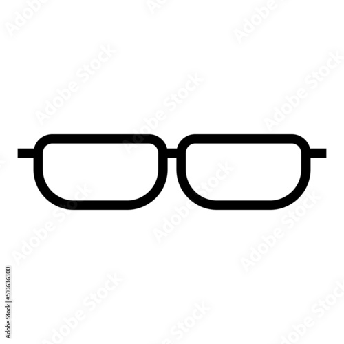 Simple eyeglass icon. Sunglasses. Vision correction. Vector.