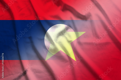 Laos and Vietnam official flag international contract VNM LAO photo