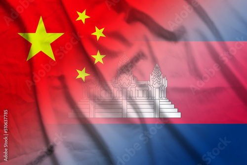 China and Cambodia state flag international negotiation BTN CXR