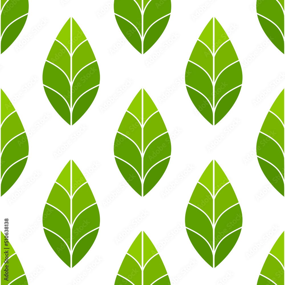 Green leaves wallpaper pattern.