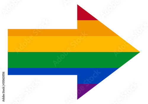 Flechas de dirección con bandera del día del orgullo lgbtiq+