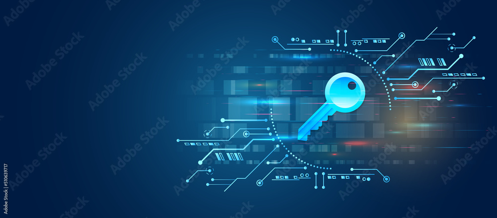 Vector illustration of data security services. Data protection, privacy, and internet security concept. Hi-tech various background. Cyber security for business and internet projects.