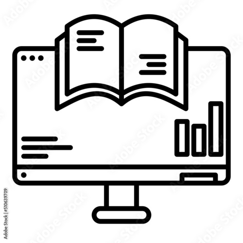 financial book and computer icon on transparent background