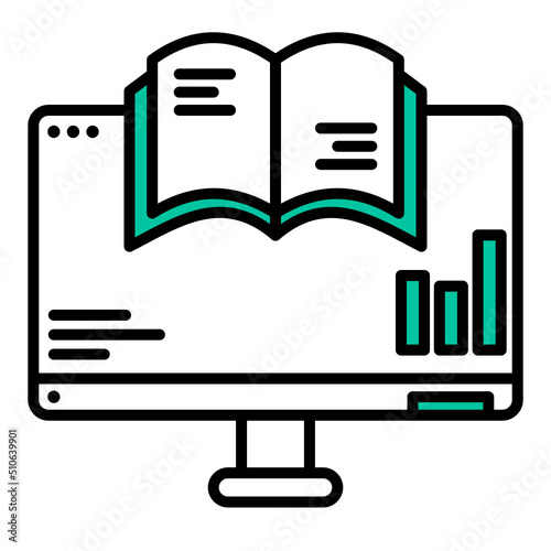 financial book and computer icon on transparent background