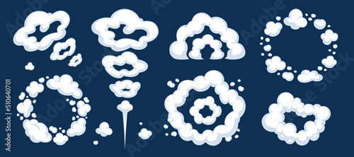 Comic cartoon smoke or cloud, vector speed motion effects