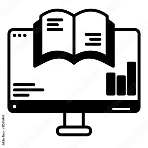 financial book and computer icon on transparent background