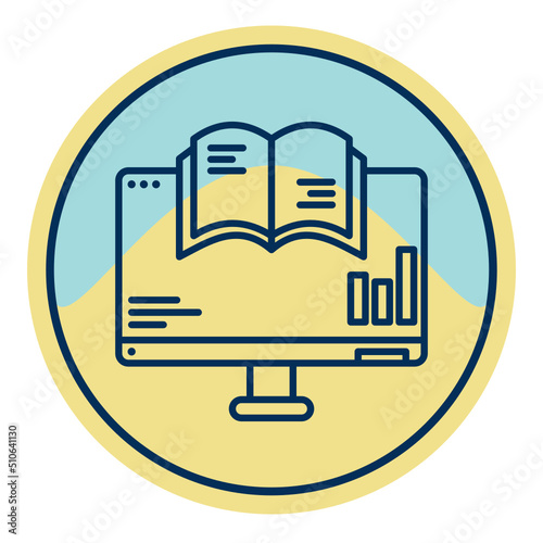 financial book and computer icon on transparent background