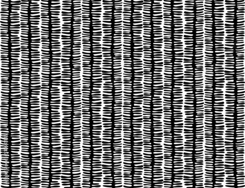 abstract geometric foliage, tribal ink plant leaves black and white seamless pattern, vector illustration endless repeatable texture