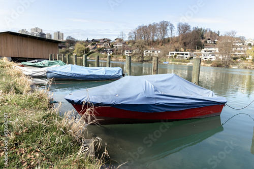Wallpaper Mural Boats moored on the river Torontodigital.ca