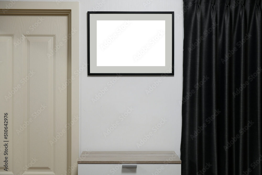 white room with white space art frame in white wall white room with white space art frame in white wall