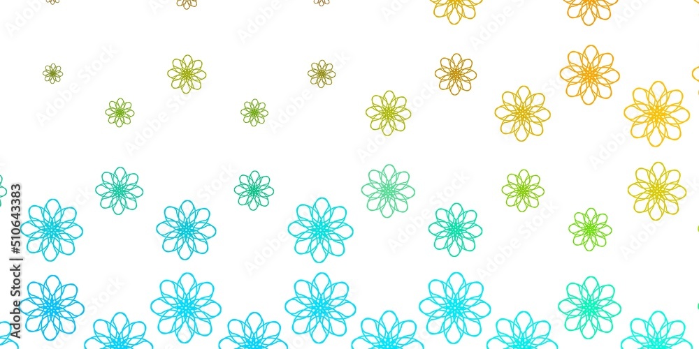 Light Blue, Yellow vector backdrop with bent lines.