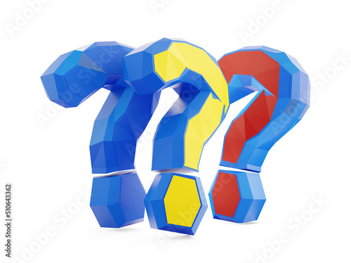 blue yellow and red questio...