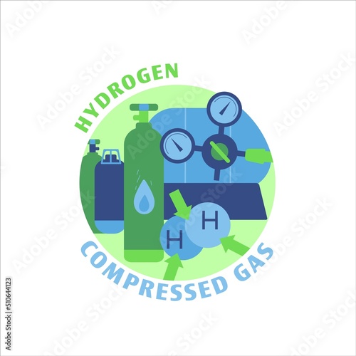 Green hydrogen technology icon. Isolated vector illustration