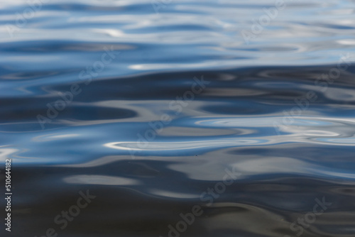 Summer blue wave abstract or natural rippled water texture background. Water waves closeup. Intense dark blue river, lake or sea water texture