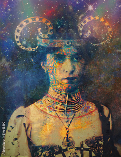 Valokuva Queen Of The Universe mixed media art illustration.