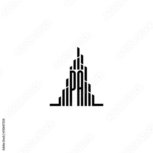 PA skyscraper line logo initial concept with high quality logo design