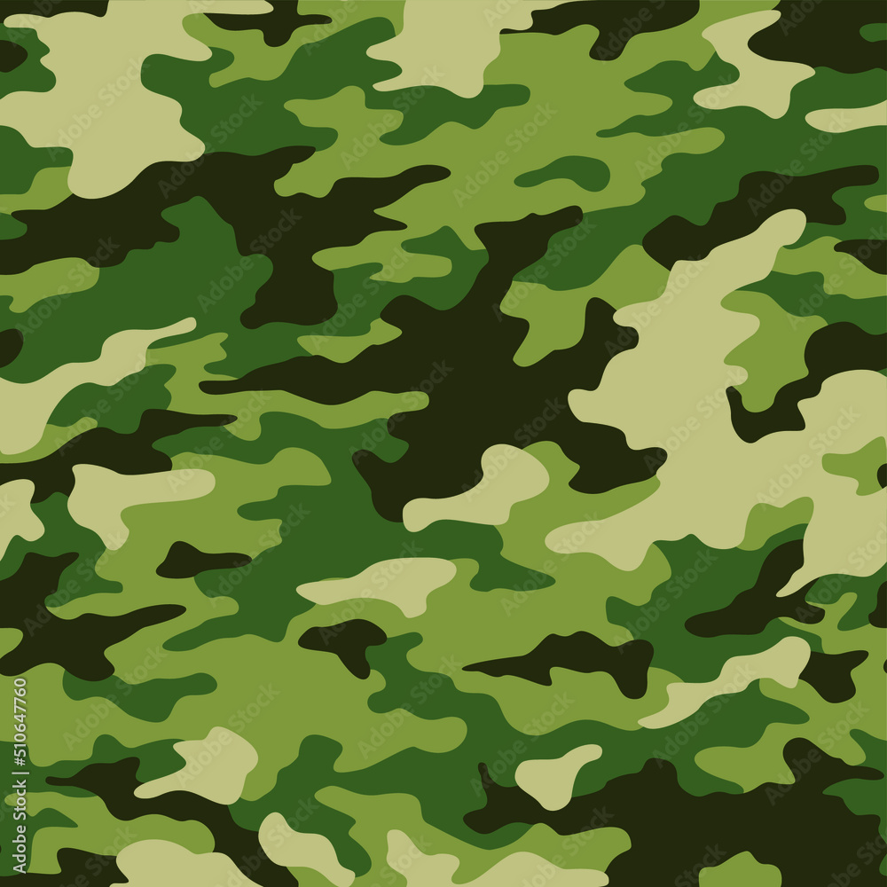 Fototapeta premium Camouflage texture seamless pattern. Abstract modern military camo background for fabric and fashion textile print. Vector illustration.