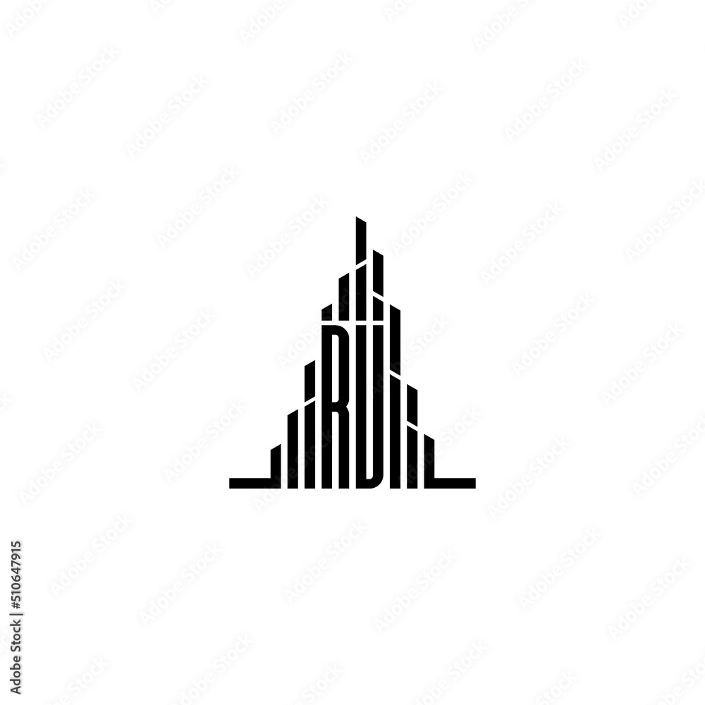 RV skyscraper line logo initial concept with high quality logo design ...
