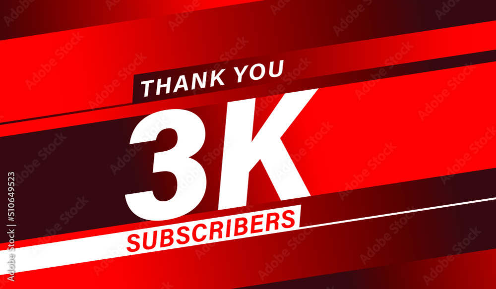 Thank you 3K subscribers modern banner design Thank you 3K subscribers modern banner design