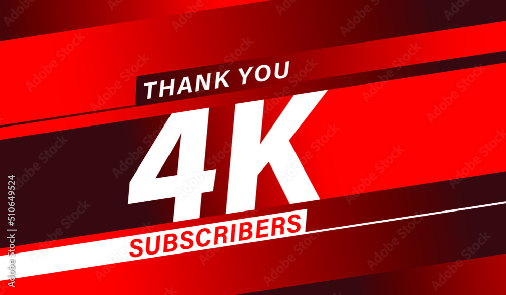 Thank you 4K subscribers modern banner design Thank you 4K subscribers modern banner design