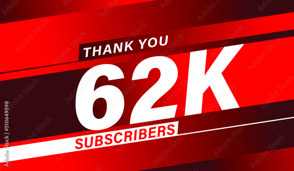 Thank you 62K subscribers modern banner design Thank you 62K subscribers modern banner design