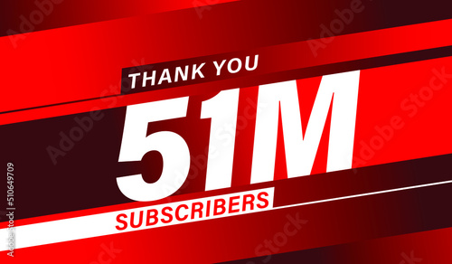 Thank you 51 million subscribers, modern banner design vectors