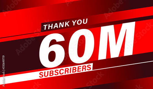 Thank you 60 million subscribers, modern banner design vectors