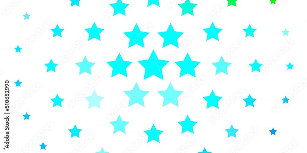 Light Blue, Green vector template with neon stars.