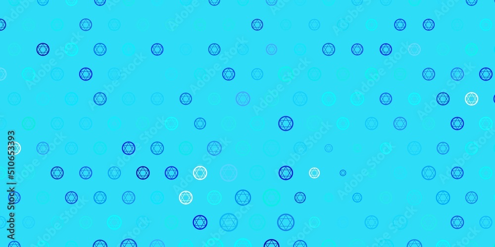 Light BLUE vector backdrop with mystery symbols.