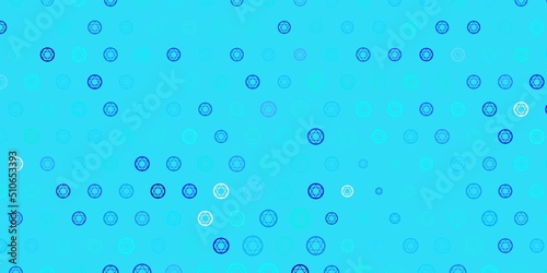 Light BLUE vector backdrop with mystery symbols.