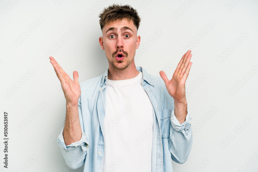 Young caucasian man isolated on white background having an idea, inspiration concept.