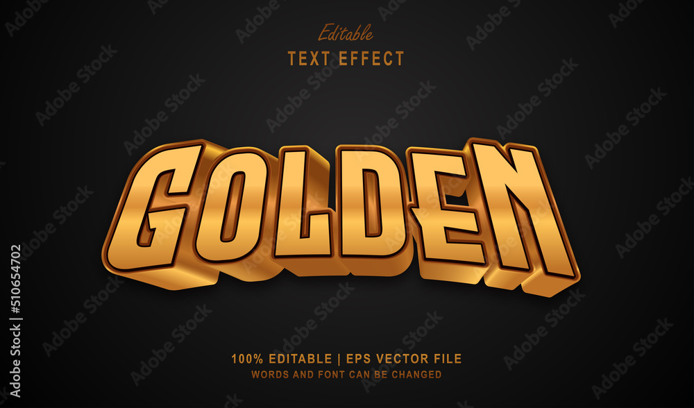 Golden Editable Text Effect 3D Style Golden Editable Text Effect 3D Style