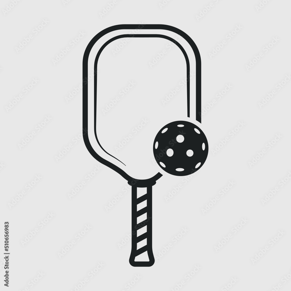 Fototapeta Pickleball Outline SVG Cut File, Pickleball Paddles Svg