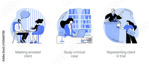 Criminal lawyer isolated cartoon vector illustrations se