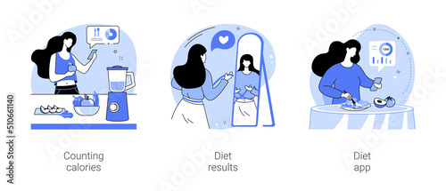 Weight loss program isolated cartoon vector illustrations se