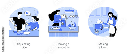 Making breakfast isolated cartoon vector illustrations se