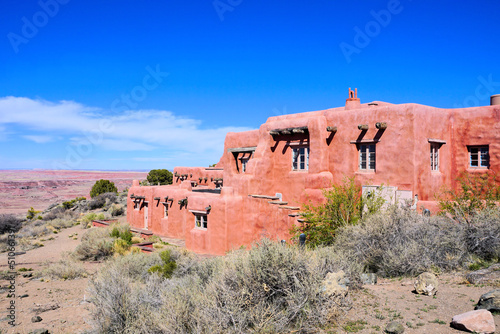 Petrified Forest National Park, Arizona, USA. Painted Desert Inn museum.