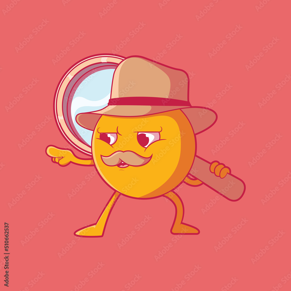 Detective Yellow Emoji in a cool pose vector illustration. Mascot, character, social media design concept. Detective Yellow Emoji in a cool pose vector illustration. Mascot, character, social media design concept.