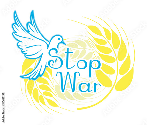 Stop War in Ukraine, No war in Ukraine vector poster. Vector illustration of the conflict between Russia and Ukraine