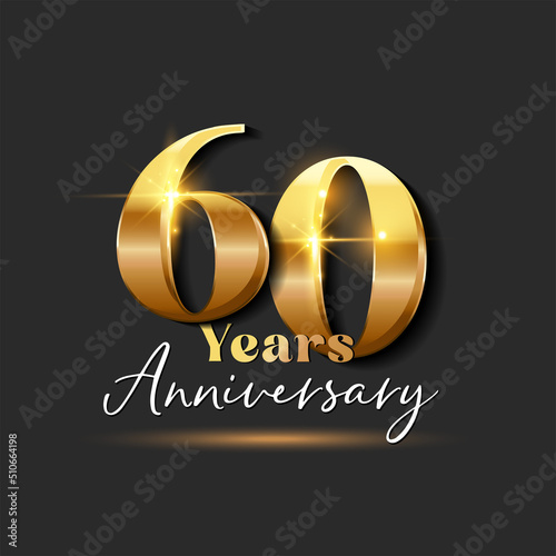 60 years Anniversary Gold Logotype number