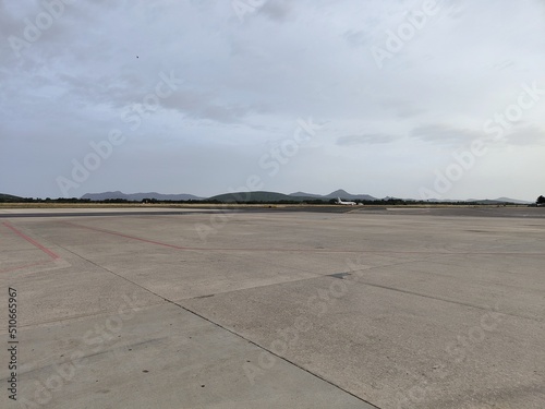runway take-off airport of Alghero, Italy photo