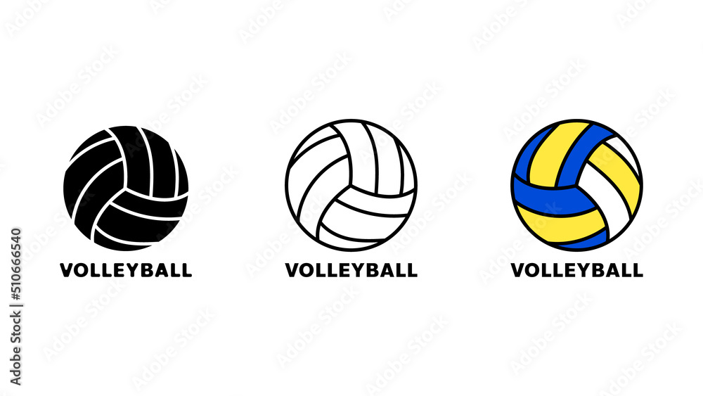 Volleyball icon set vector isolated on white background, illustration Vector EPS 10, can use for  Volleyball Championship Logo