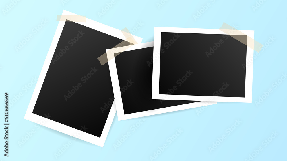 Photo layout frame vector isolated on blue background ,Vector illustration EPS 10 Photo layout frame vector isolated on blue background ,Vector illustration EPS 10